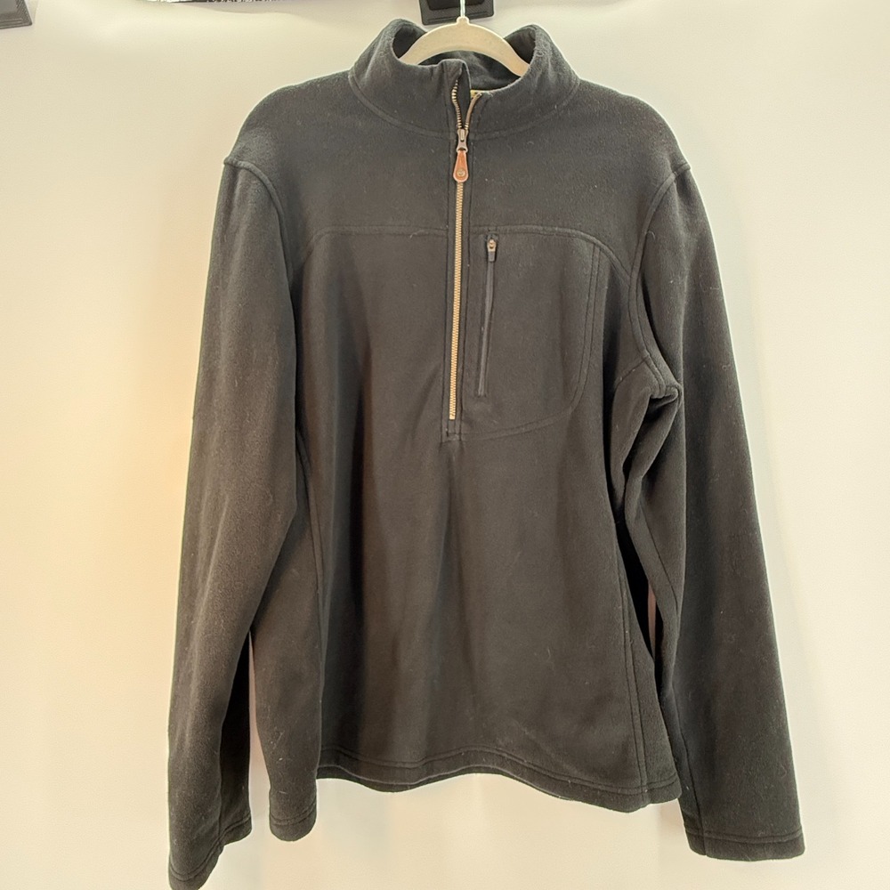 Sherpa Adventure Gear 1/4 Zip Pile Fleece Jacket Black Size‎ Large Made In Nepal